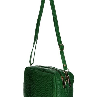 Sac à main LELLA Cuir véritable vert + 3 couleurs