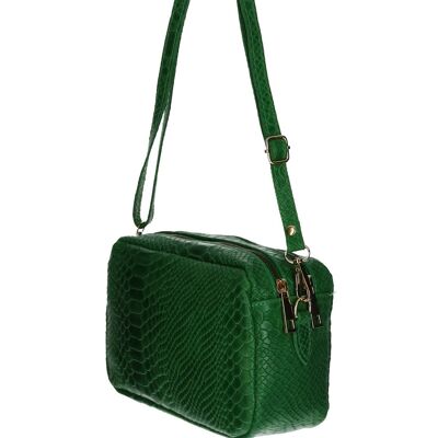 Handtasche LELLA Genuine Leather grün + 3 Farben