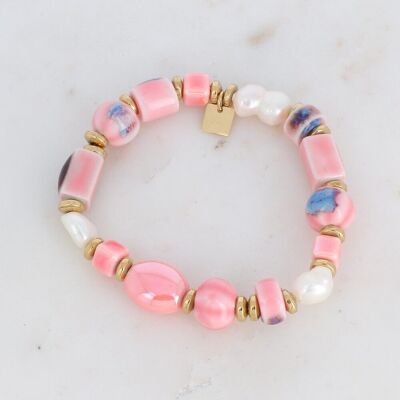 Gold and pink Christabel bracelet