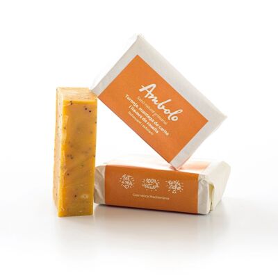 Savon Orange, Carité et graines de pavot 100 gr.