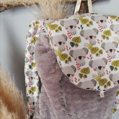 Gray minky cuddly bag-Kiwani