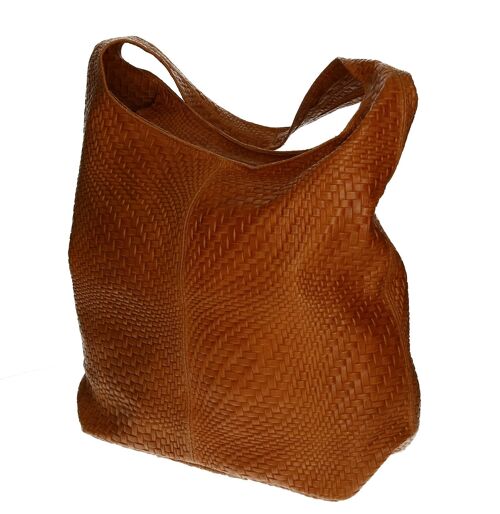 Shopping Bag LILY Genuine Leather hellbraun + 5 Farben