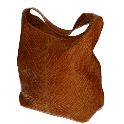 Shopping bag LILY Genuine Leather light brown + 5 colors