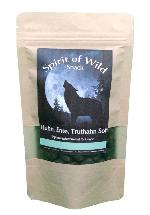 Spirit of Wild Snack Huhn, Ente Truthahn Soft 150g