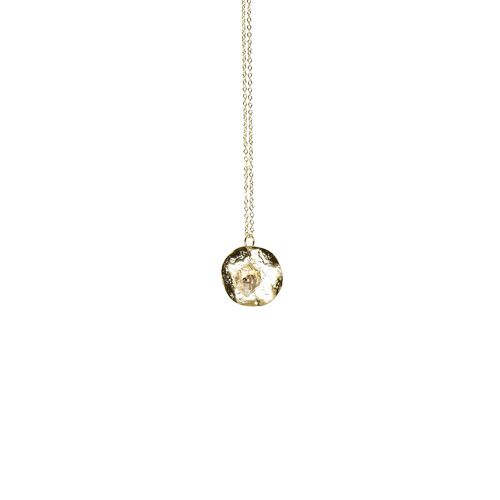 Collier medaille diamant d'herkimer