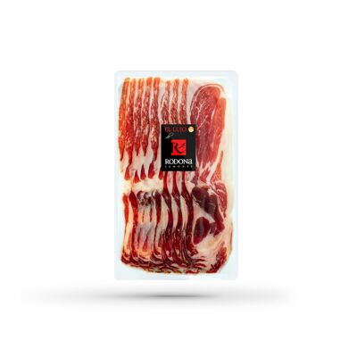 Jamón de bellota ibérico 50% raza ibérica - 8-8,5, Loncheado a maquina sobres de 120 gramos