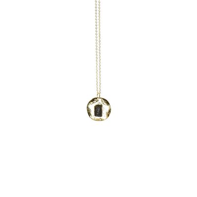 Collier medaille tourmaline noire