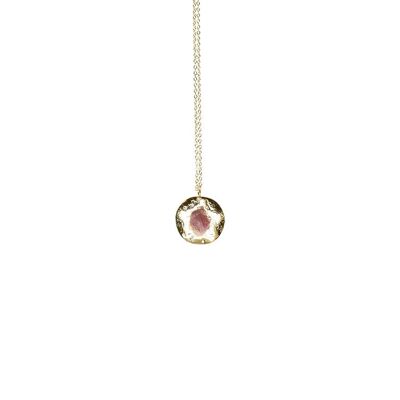 COLLANA MEDAGLIA TORMALINA ROSA