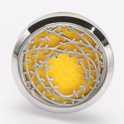 Diffusore per Auto Clip'Arôme - Corona - in Acciaio Inox con Tamponi - Accessorio Decorativo per Aromaterapia - Idea Regalo