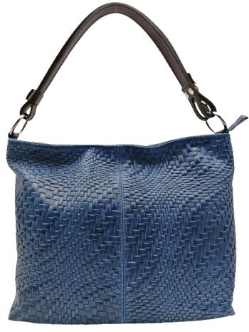 Sac à main PAMMY Cuir véritable bleu + 2 couleurs 1