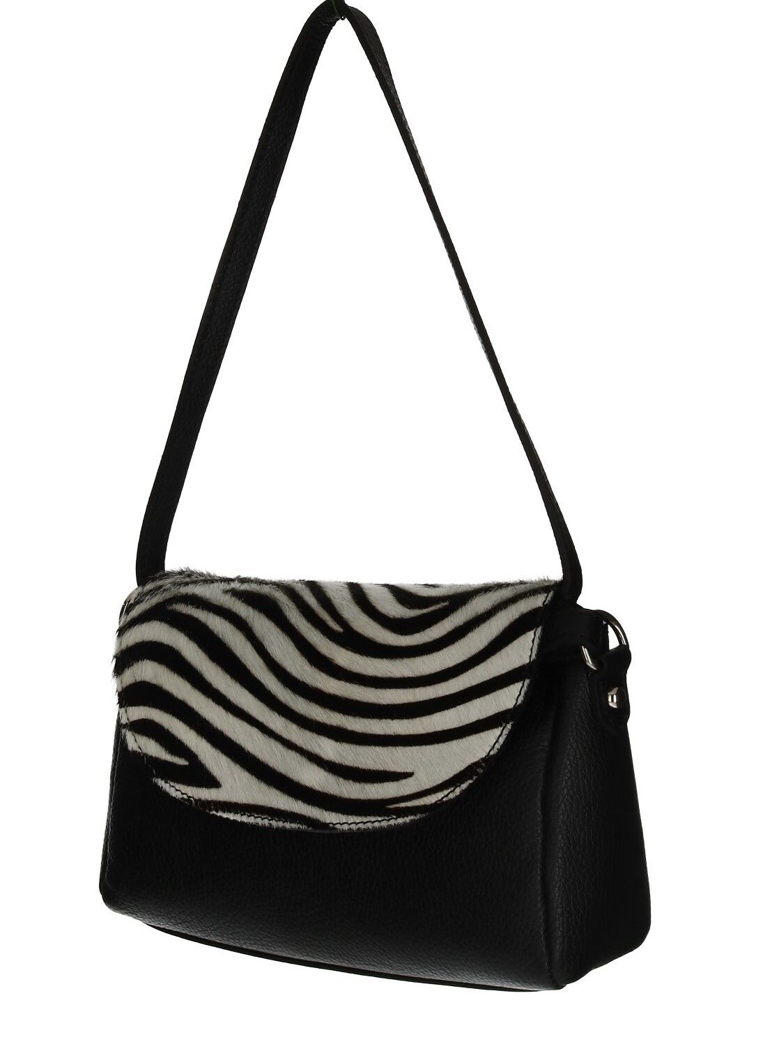 Handbag MIA Genuine Leather black/zebra