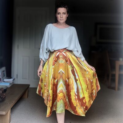 Autumn Sunset Silk Wrap Skirt