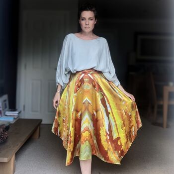 Autumn Sunset Silk Wrap Skirt 1