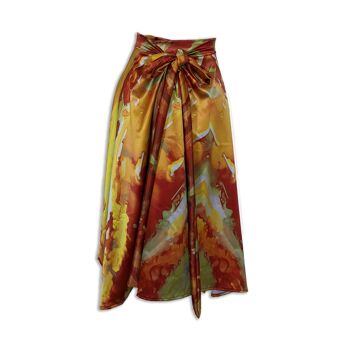 Autumn Sunset Silk Wrap Skirt 4