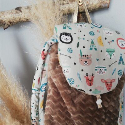 Bolso edredón con oso minky indio