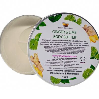 Ginger & Lime Rich Body Butter, Aluminium 100g