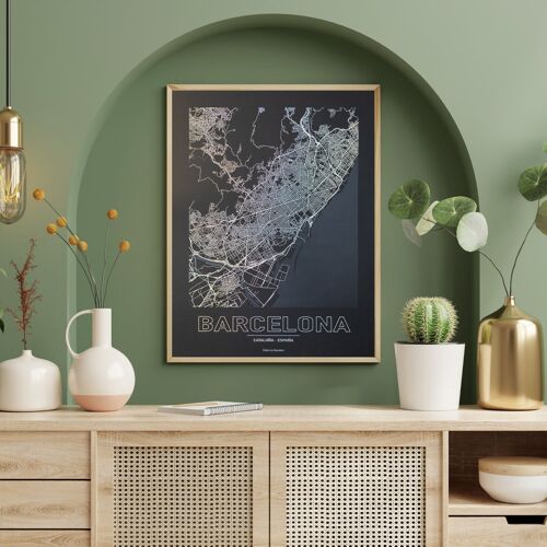 Poster Barcelona - Minimalist map - 30x40 cm