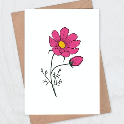 Cosmos Flower Blank Card