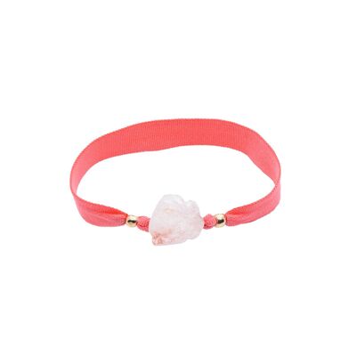 Bracelet elastique nugget quartz rose