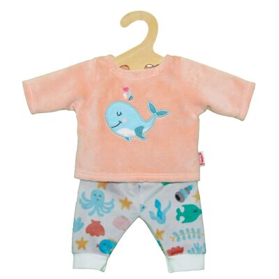 Fluffy doll pajamas "Whale Bobby", 2-piece, size. 28-35cm