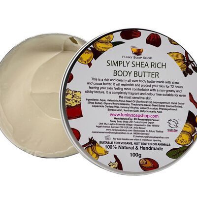 Simply Shea Rich Body Butter, Aluminium 100g