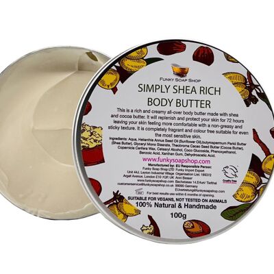 Simply Shea Rich Body Butter, Aluminium 100g