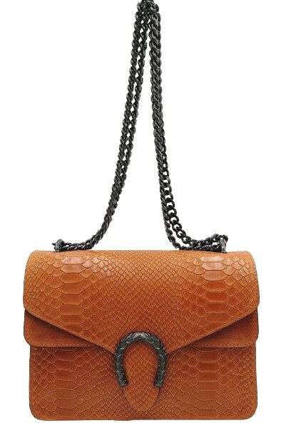 Handtasche ALESSIA Genuine Leather braun + 3 Farben