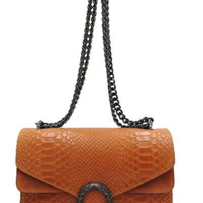 Handtasche ALESSIA Genuine Leather braun + 3 Farben