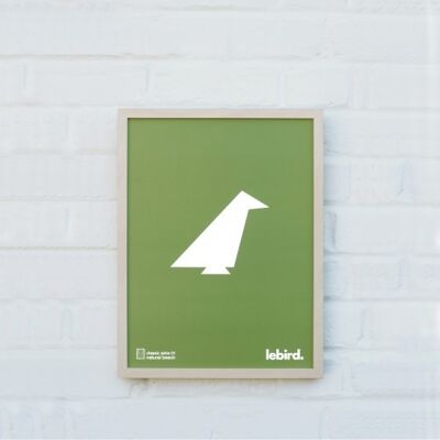 Affiche Verte lebird. Blanc - 30x40cm