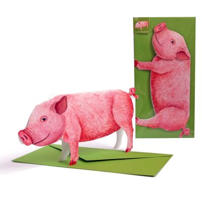 Tarjeta animal 3D "Cerdo"