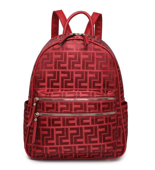 Large School Backpack Fashion Travel Casual Daypack Backpack Water-Proof PU Leather Rucksack for Travel/Business/College -A36640-P red