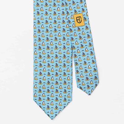 Krawatte in seta Design Pinguino