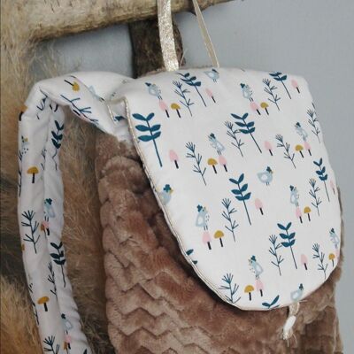Minky grey-forest bird comforter bag