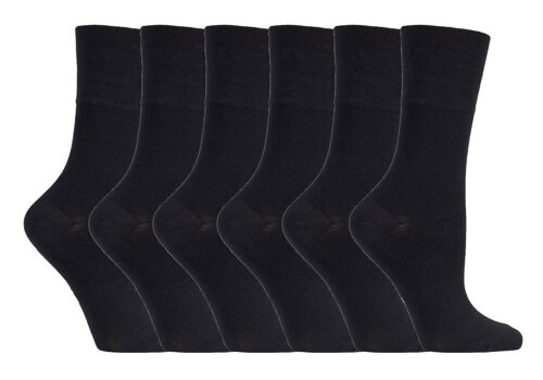 Sock Shop Gentle Grip - 6 Pairs Ladies Non Elastic Bamboo Socks (GGLBAMBOO31) (4-8 UK)
