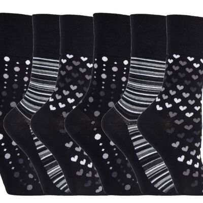 Sock Shop Gentle Grip - 6 paia di calzini da donna in bambù non elastici (GGLBAMBOO32) (4-8 UK)