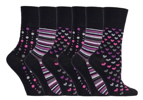 Sock Shop Gentle Grip - 6 Pairs Ladies Non Elastic Bamboo Socks (GGLBAMBOO33) (4-8 UK)