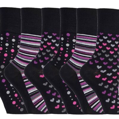 Sock Shop Gentle Grip - 6 Pairs Ladies Non Elastic Bamboo Socks (GGLBAMBOO33) (4-8 UK)