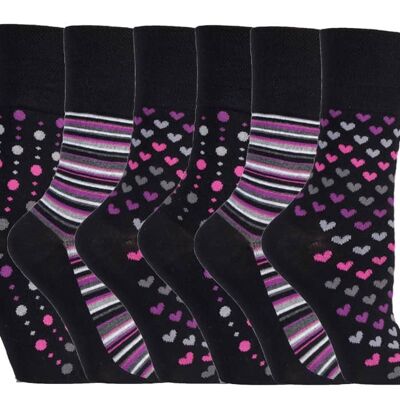 Sock Shop Gentle Grip - 6 Paires de Chaussettes en Bambou Non Élastiques pour Femmes (GGLBAMBO33) (4-8 UK)