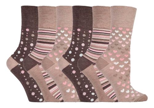 Sock Shop Gentle Grip - 6 Pairs Ladies Non Elastic Bamboo Socks (GGLBAMBOO34) (4-8 UK)