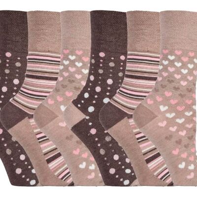 Sock Shop Gentle Grip - 6 pares de calcetines de bambú no elásticos para mujer (GGLBAMBOO34) (4-8 UK)