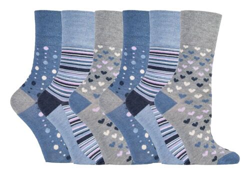 Sock Shop Gentle Grip - 6 Pairs Ladies Non Elastic Bamboo Socks (GGLBAMBOO35) (4-8 UK)
