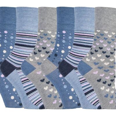 Sock Shop Gentle Grip - 6 pares de calcetines de bambú no elásticos para mujer (GGLBAMBOO35) (4-8 UK)
