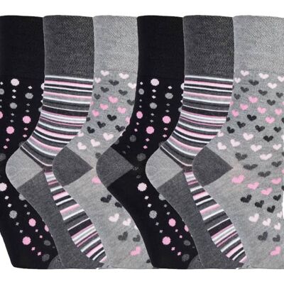 Sock Shop Gentle Grip - 6 Paires de Chaussettes en Bambou Non Élastiques pour Femmes (GGLBAMBO36) (4-8 UK)