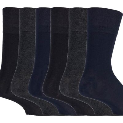 Sock Shop Gentle Grip - 6 paia di calzini da uomo in bambù non elastici (GGMBAMBOO02) (6-11 UK)