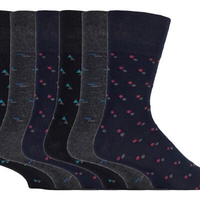 Sock Shop Gentle Grip - 6 pares de calcetines de bambú no elásticos para hombre (GGMBAMBOO05) (6-11 UK)