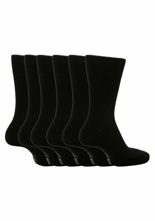 Men's Socks Bigfoot Honeycomb Top Cotton Rich Pack of 6 Size 12-14 UK (SOMRJBLK1214) (12-14 UK)