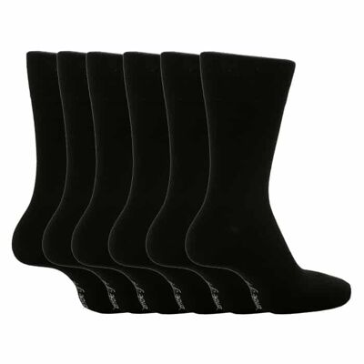 Men's Socks Bigfoot Honeycomb Top Cotton Rich Pack of 6 Size 12-14 UK (SOMRJBLK1214) (12-14 UK)