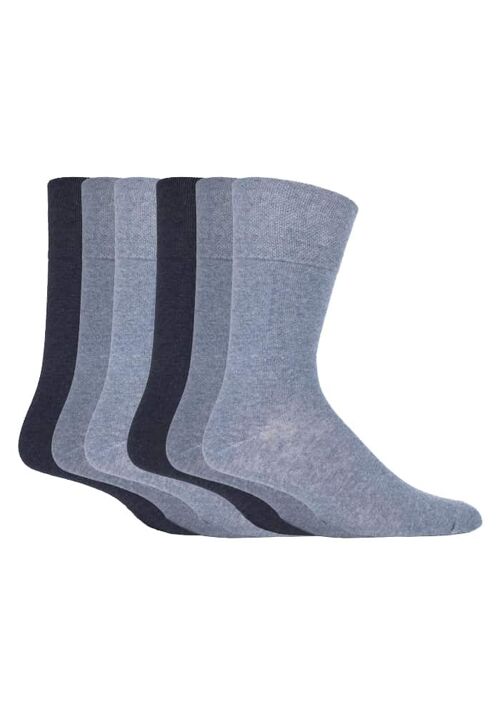 Men's Socks Bigfoot Honeycomb Top Cotton Rich Pack of 6 Size 12-14 UK (SOMRJBLU1214) (12-14 UK)