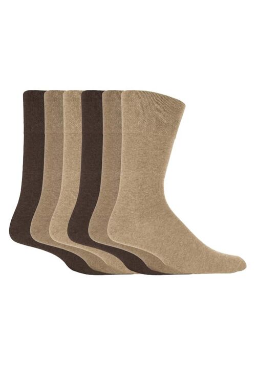 Men's Socks Bigfoot Honeycomb Top Cotton Rich Pack of 6 Size 12-14 UK (SOMRJBRN1214) (12-14 UK)