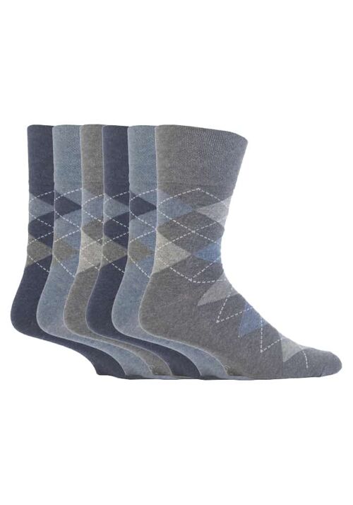 Men's Socks Bigfoot Honeycomb Top Cotton Rich Pack of 6 Size 12-14 UK (SOMRJ381214) (12-14 UK)